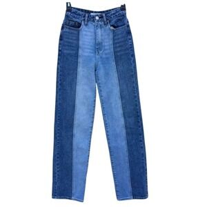 PacSun 90s Boyfriend Two Tone Colorblock High Waisted Straight Leg Jeans 24